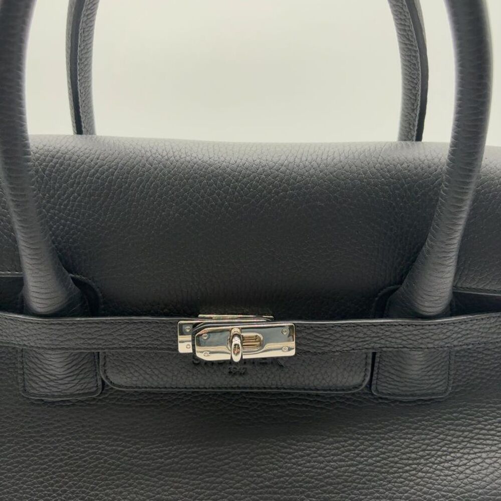 Sabatier 1947 Black Leather Top-Handle Briefcase - Classic Structured Style - Picture 5 of 7